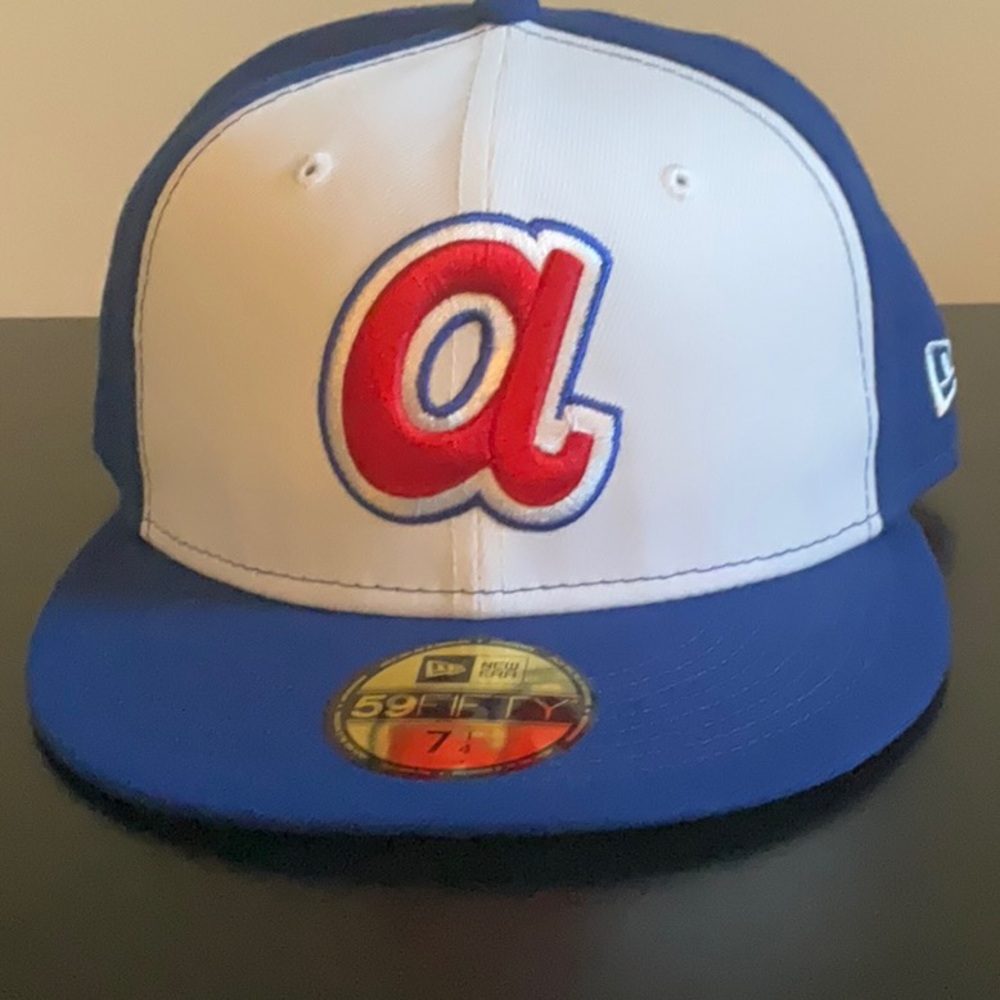 Atlanta Braves Blue and White Cap with Red Atlanta Logo